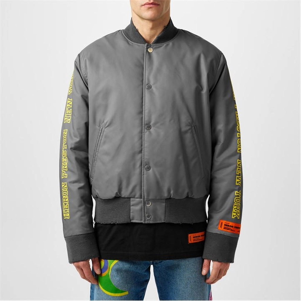 Heron Preston Nylon Varsity Jacket - Grey